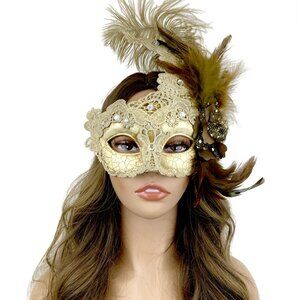 Women Costume Venetian mask Feather Masquerade Party Masks